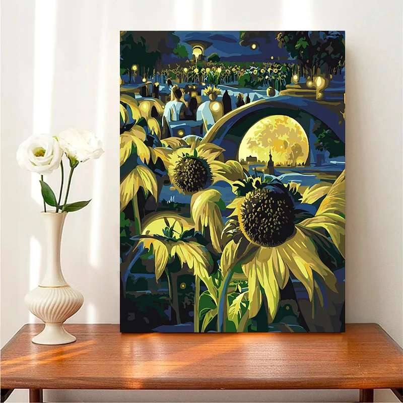 

Flower little daisy digital oil painting hand -painted flower digital painting handmade paint paint painting hanging painting