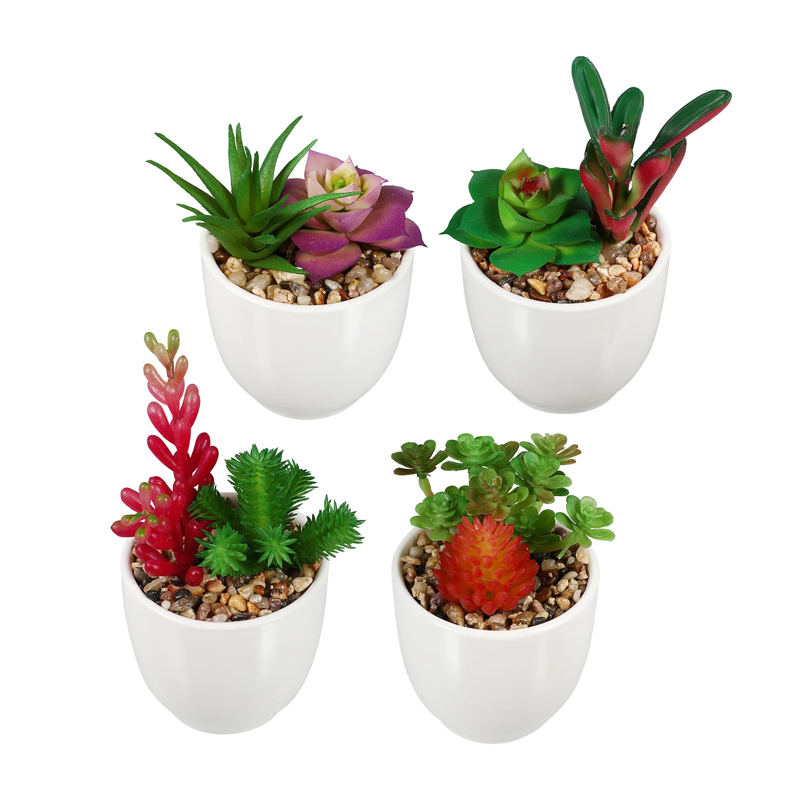 

IMIKEYA 4pcs Artificial Succulents Plants Lifelike Potted Succulents Fake Green Plants Ceramic Pot Bonsai Succulents Decors