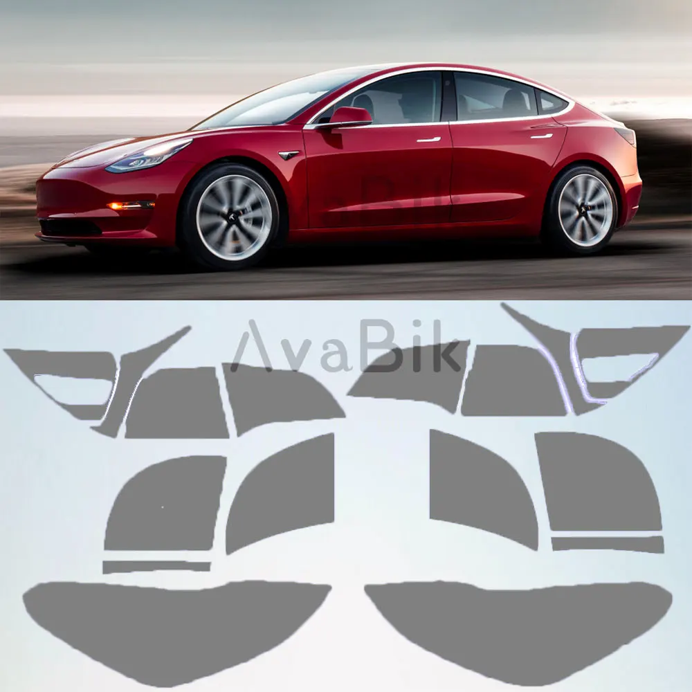 ТПУ затемненные фары Задние Брызговики Защитная пленка для Tesla Model 3 Y 2017-2023