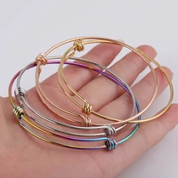 fashion adjustable stainless steel bracelet diy jewelry 1 8mm making bracelets for women accessories wholesale 20pcslot bangles