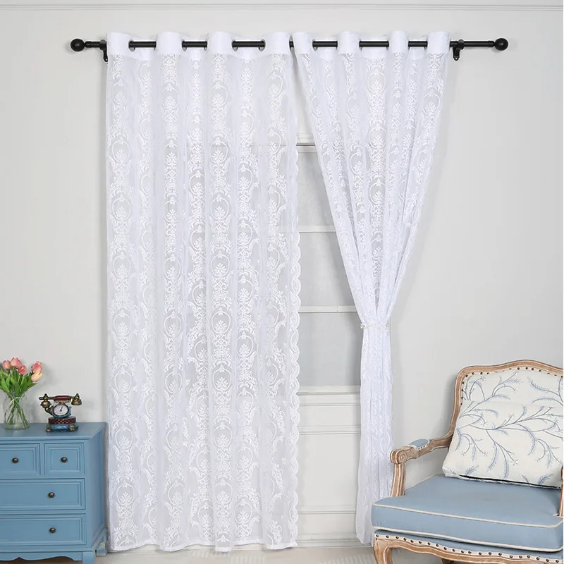 

Pure color lace window screen transparent opaque modern minimalist style indoor living room bedroom