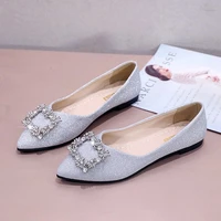 fashion women ballet shoes leisure spring pointy ballerina bling rhinestone flats shoes princess shiny crystal wedding shoes