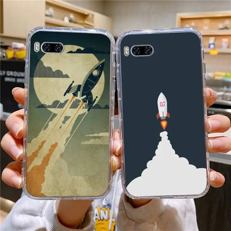 

Plane And Rocket Phone Case For Huawei Mate P10 P20 P30 P40 P50 Smart Z Honor 50 60 70 Pro Lite Transparent Case