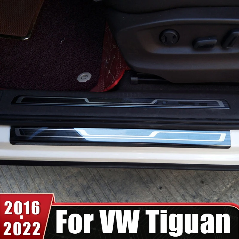 

Stainless Car Door Threshold Protector Sill For Volkswagen Tiguan MK2 2016-2018 2019 2020 2021 2022 Anti Kick Cover Trim Sticker