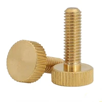 brass hand screw copper flat head knurled hand screw screw bolt machine screw m3m4m5m645681020mm
