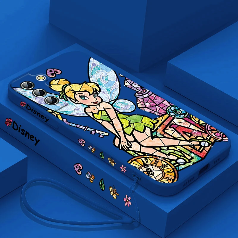 

Disney Cartoon Princess Belle Samsung Cover For Galaxy S23 S22 S21 S20 Pro FE Note 20 Plus Ultra Liquid Left Rope Phone Case