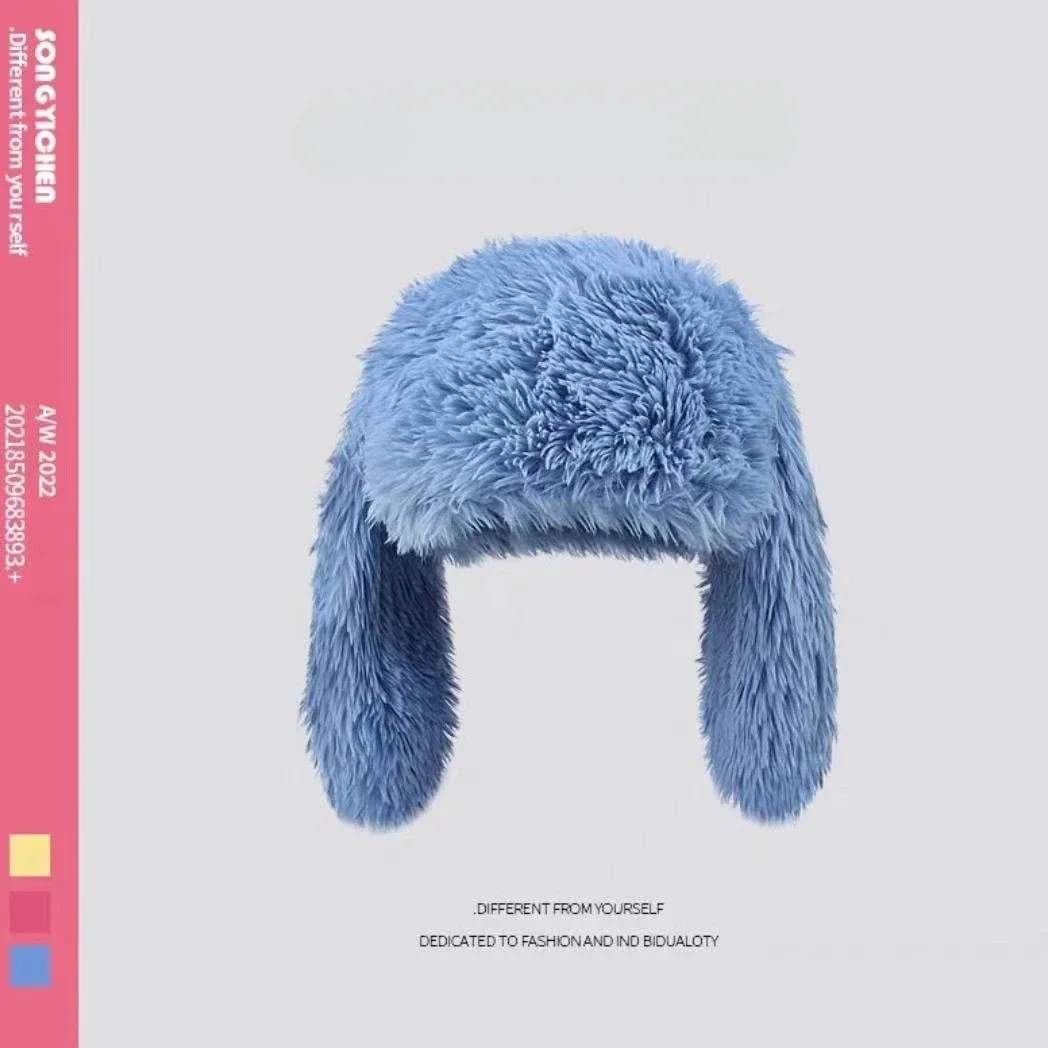 Маленькая милая розово-Красная Шапка Baotou с длинными кроличьими ушками женская