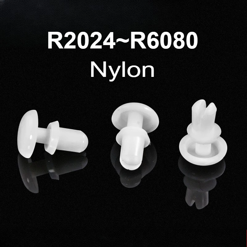 

20/100 шт. R2024 R2032 R2040 R2048 ~ R6080 Белая нейлоновая заклепка Пластиковая защелка R Тип заклепки для заклепок для печатной платы