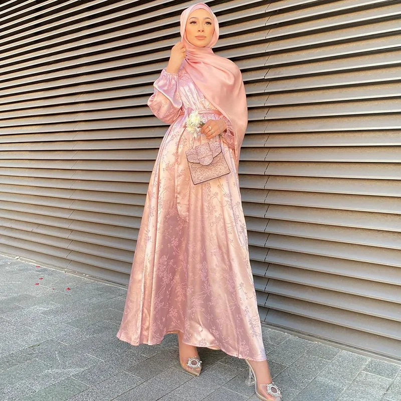 

European and American Muslim African Women's Dress Robe Noble Fashion Dress Xia Jacquard Pakistan India Ramadan Prayer Dress