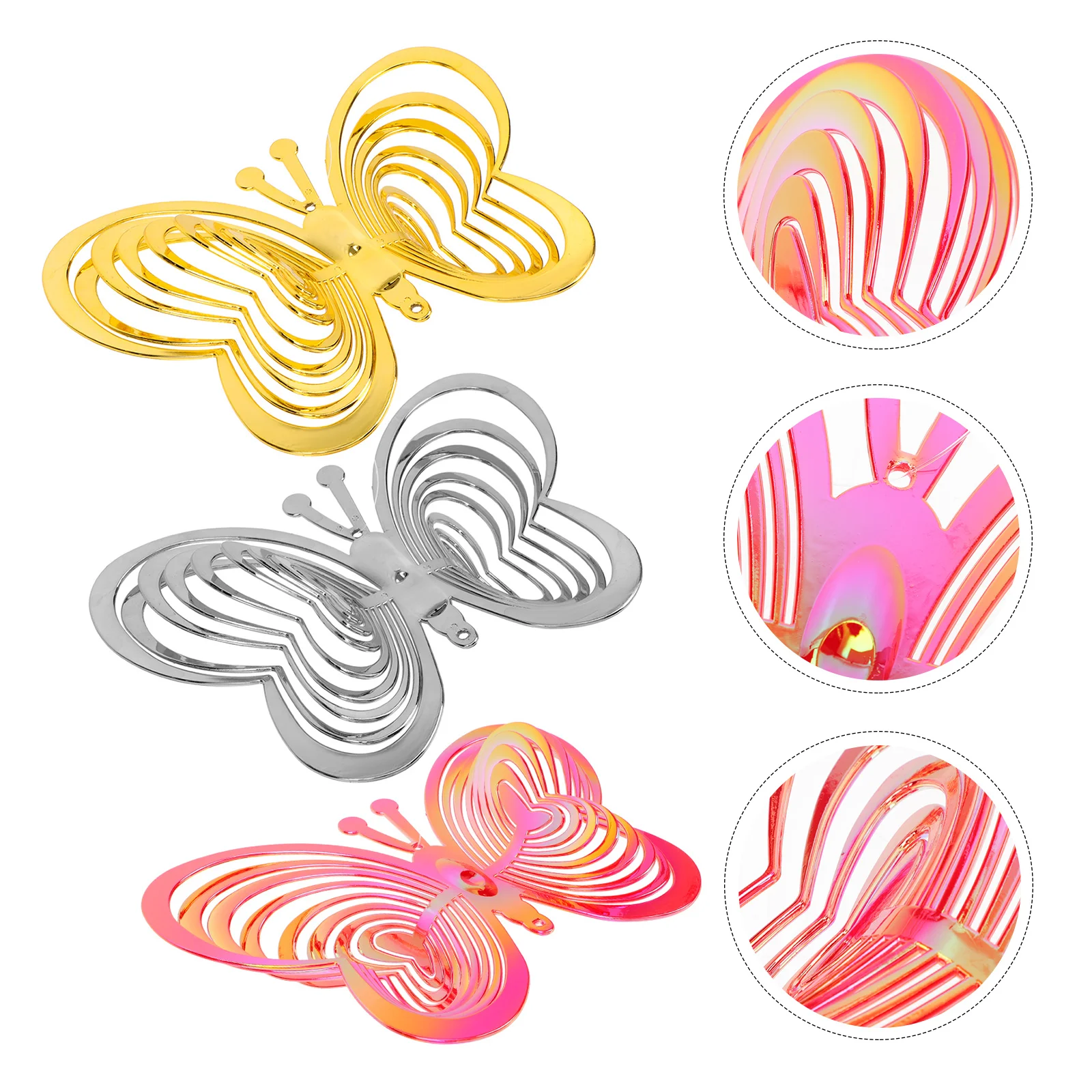 

3Pcs Bird Repeller Gradient Butterfly-shaped Reflective Windmill for Garden Lawn