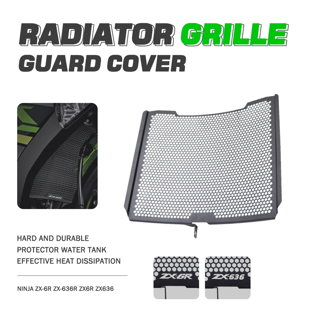 

Motorcycle Aluminium Radiator Grille Guard Cover Side Part Grill Protector For Kawasaki ZX6R 2013-2019 ZX6R Performance/ZX636