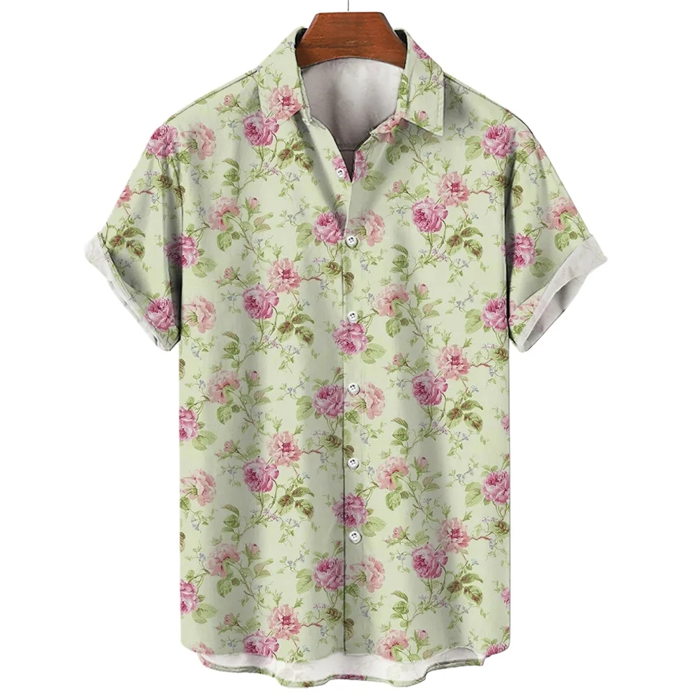 

Новинка 2023, Красивая необычная Мужская рубашка с растительным рисунком, летняя повседневная модная рубашка для мужчин, трендовый Мужской Топ унисекс