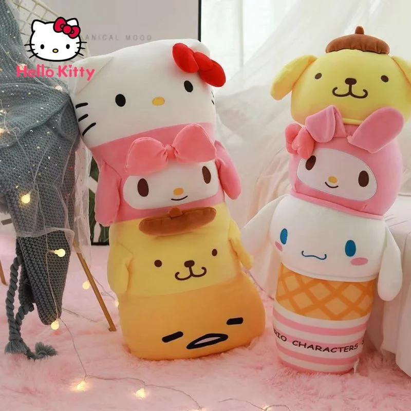 

Подушка Hello Kitty плюшевая игрушка двойного назначения мультяшная декоративная длинная цилиндрическая эластичная диванная подушка украшени...