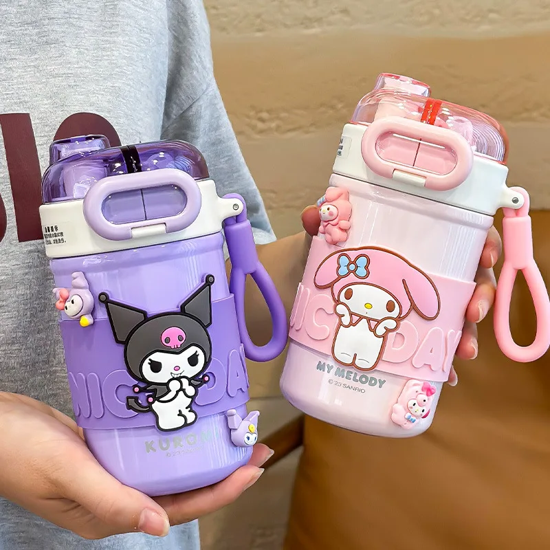

Anime Sanrio Kuromi Mymelody Cinnamoroll Pompompurin Thermos Cup New Water Cup Kawaii Stainless Steel Boy and Girl Birthday Gift
