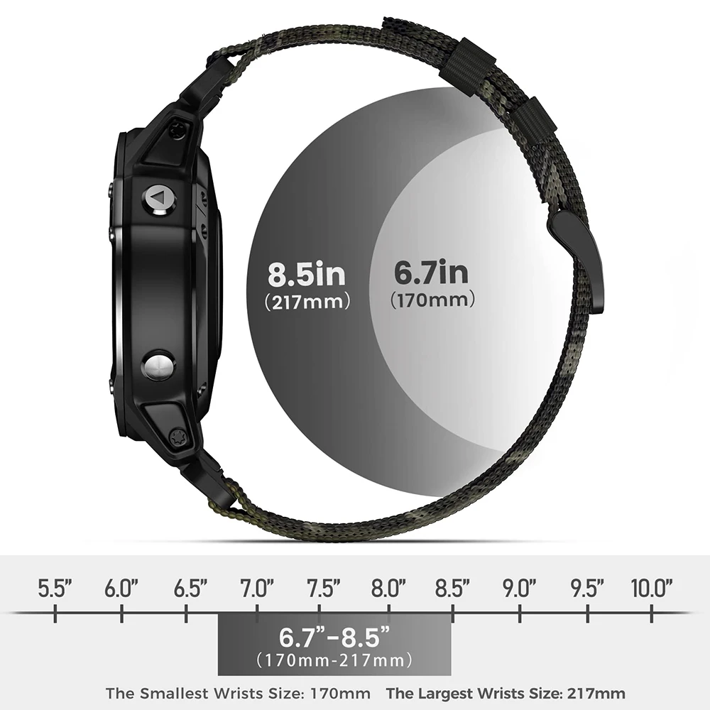 for Garmin Fenix 6X pro braided nylons Strap Fenix 7X  tactix 7 Pro GarminFenix 3 26mm Quick Release NylonReplacement Strap