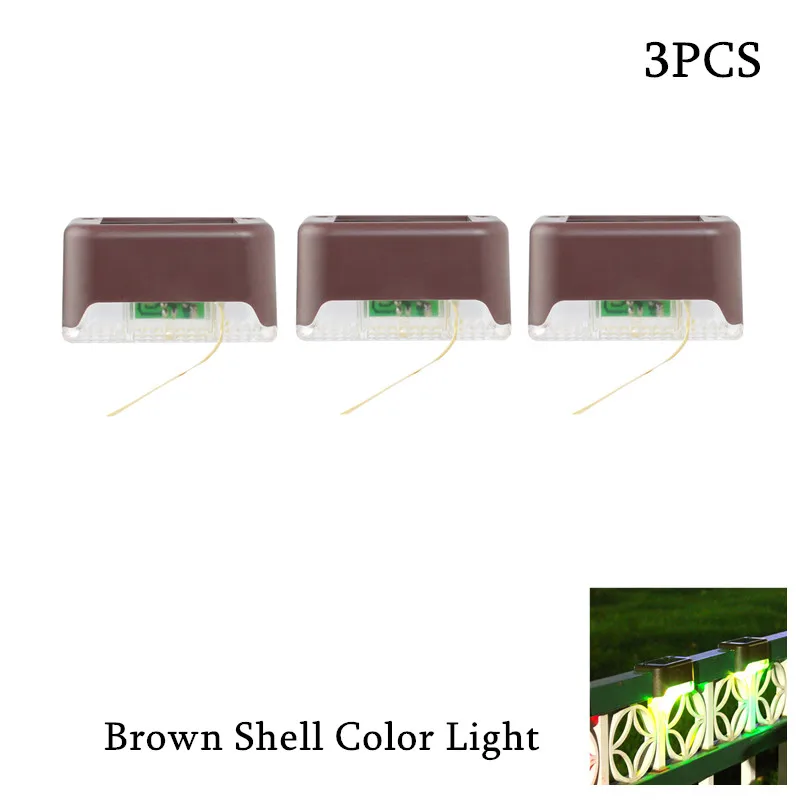 

Outdoor Fence Step Solar Lightings Garden Decor Stair Guardrail Courtyard IP65 Waterproof Lamp Solar Power LED Wall Lights 3Pcs
