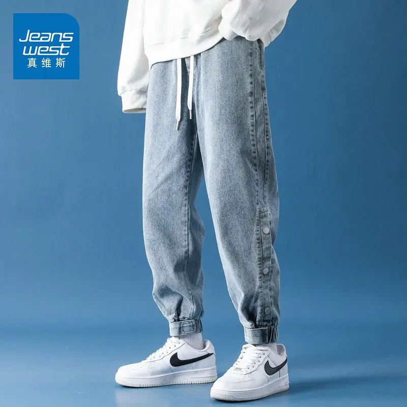 Джинсы-карго мужские свободные уличная одежда джинсовые джоггеры универсальные