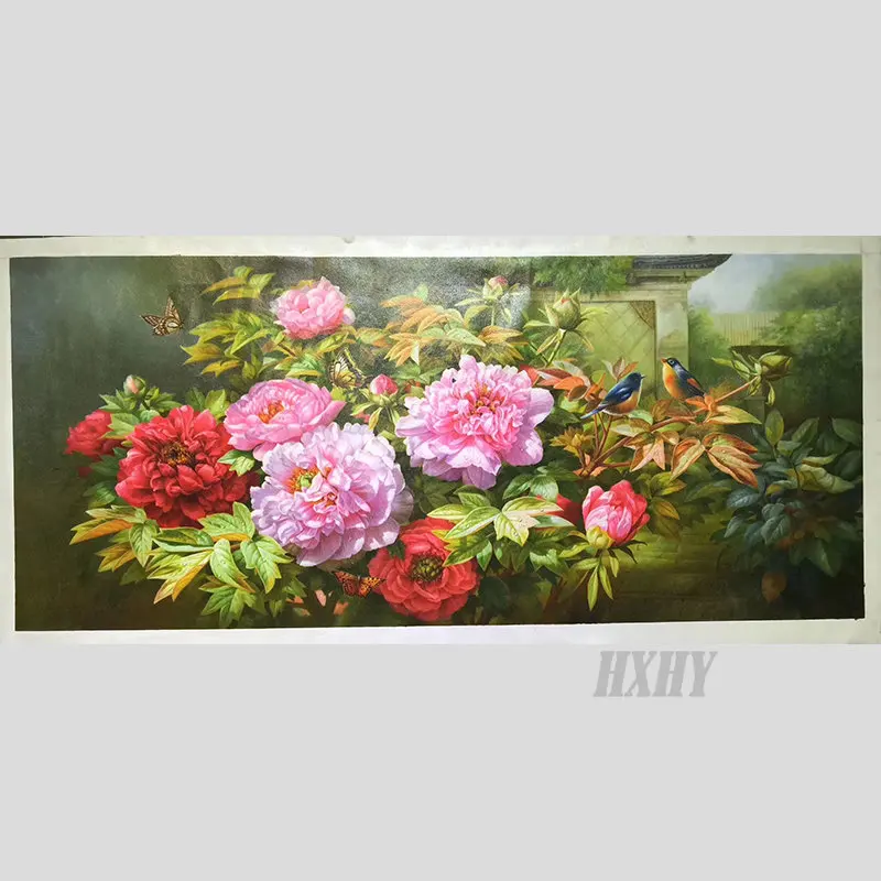 

Картина маслом на холсте, без рамки, ручная роспись, высокое качество, пион, подарок, домашний декор, для гостиной, 100%