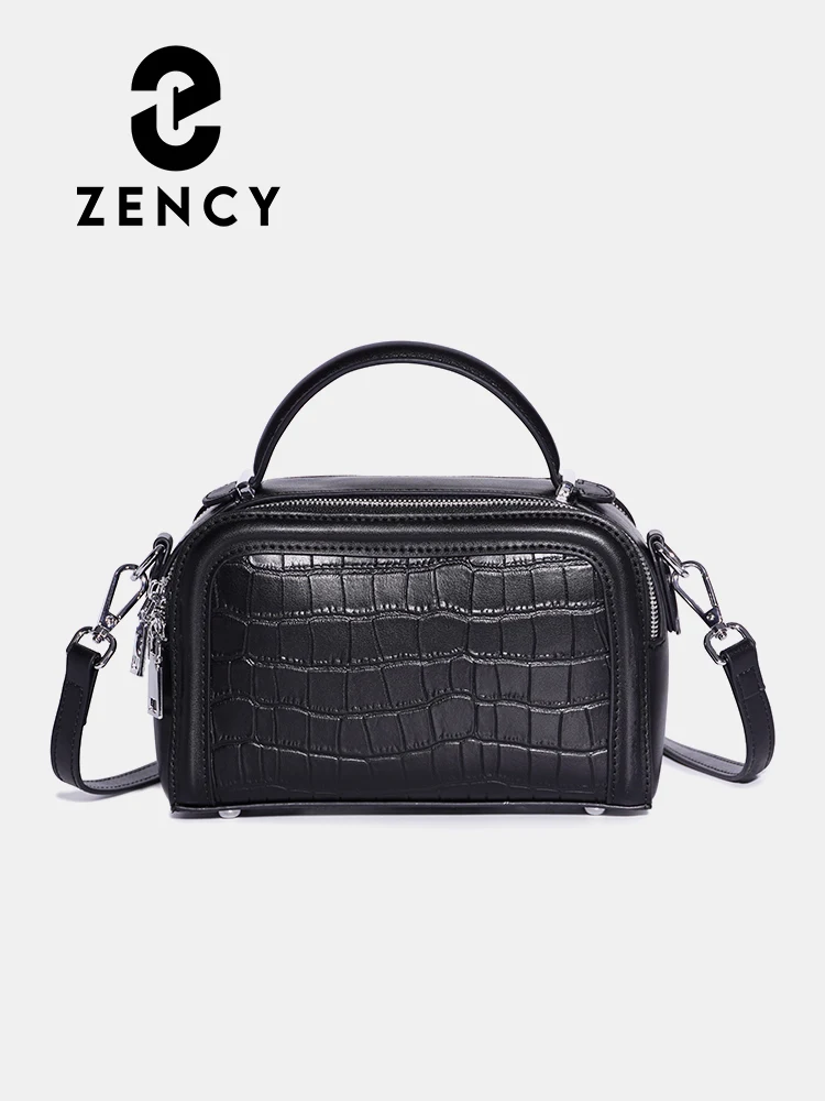 

Zency Genuien Leather For Women Sturdy Top-handle Alligator Handbag Classic High sense Shoulder Bags Female gift fast shipping