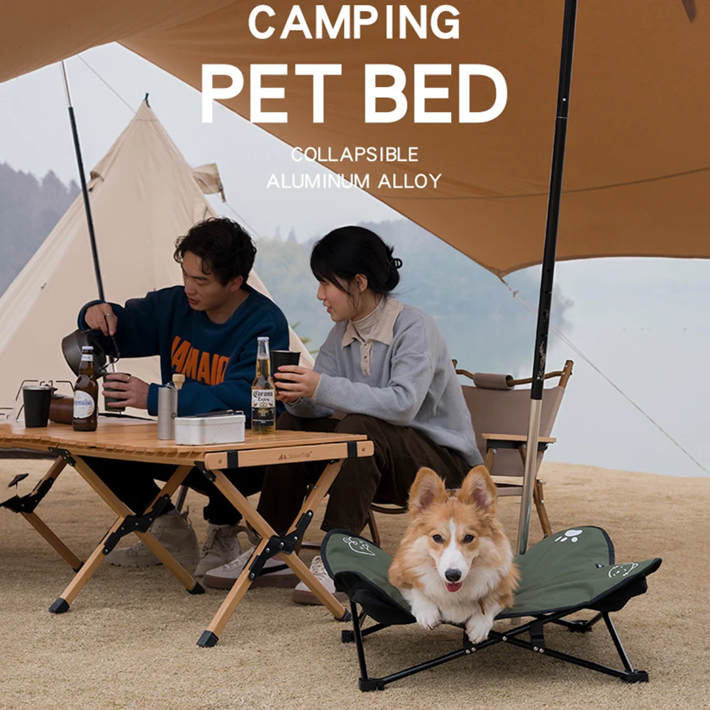 

Camping Pet Camp Bed Portable Aluminum Alloy Camping Removable Mats Washable Folding Pet Lounge Chair Hammock Sleeping Nests