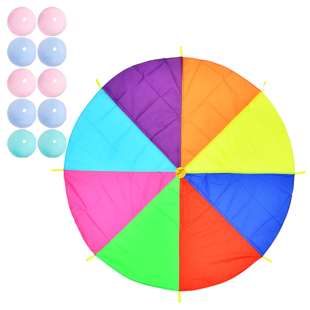 

Parachute Game Outdoor Play Cooperative Toy Kids Games Rainbow Playground Tent Party Balls Children Pit Toys Furniture Cover