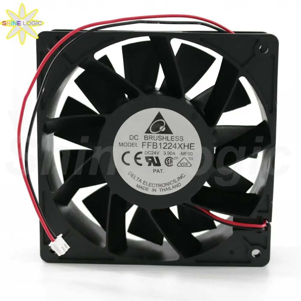 

1Pc For DELTA FFB1224XHE 12038 120*120*38MM 2Line DC 24V 3.90A Inverter Control Cabinet Cooling Fan CNC machine tool cooling fan