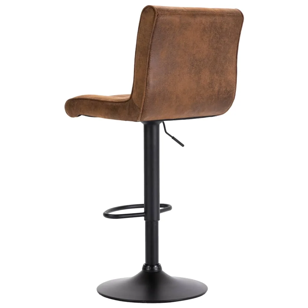 

Bar Stool Chair Counter Stools Set of 2 Kitchen Decor for Counter Brown Faux Suede Leather