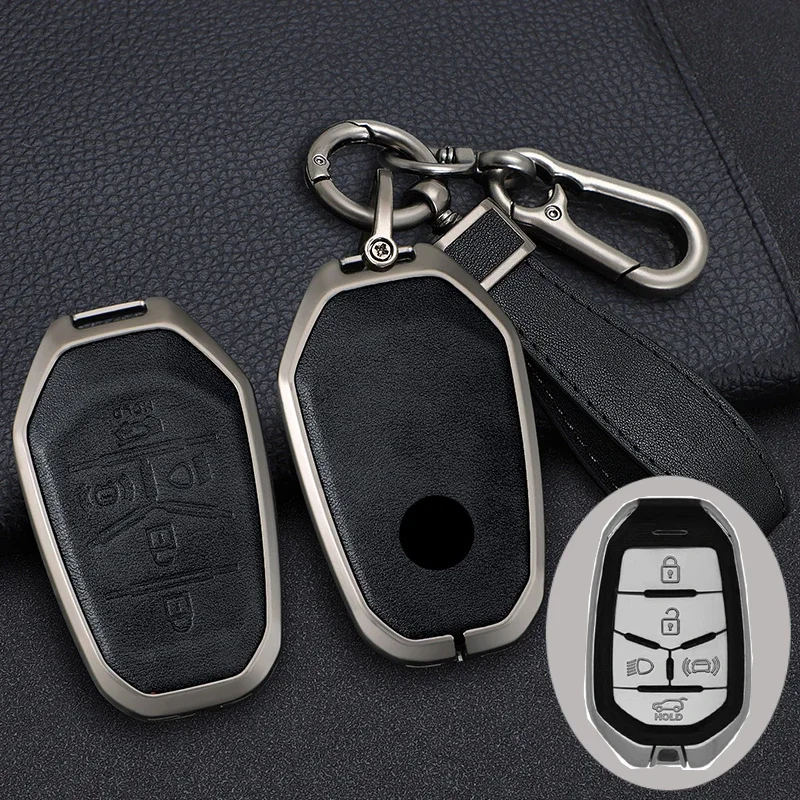 

5-кнопочный чехол для автомобильного дистанционного ключа из цинкового сплава, чехол для Ssangyong Rexton Y400 Y450 G4 2021 2022, защитный держатель без ключа, брелок
