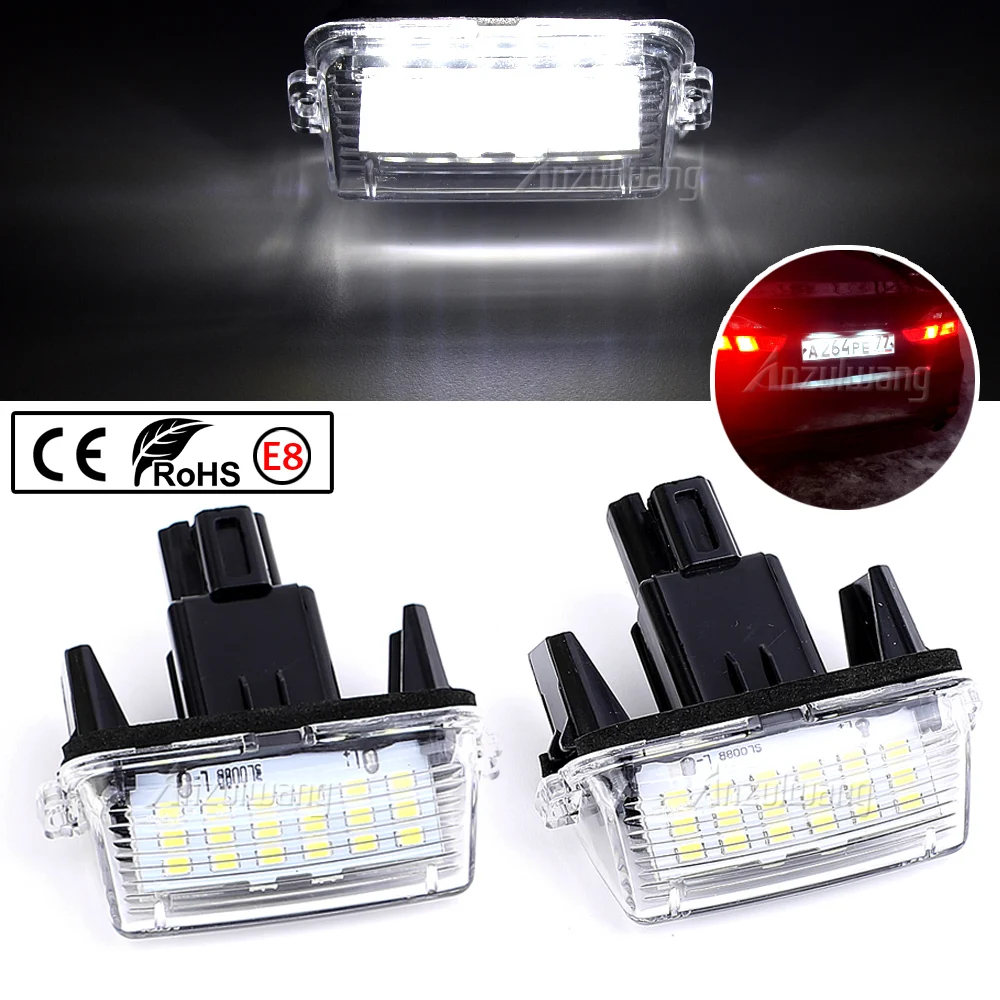 

2Pcs LED License Number Plate Light Lamps For Toyota Camry Avalon Auris E18 Vios Esquire Avensis Esquire EZ Noah Proace City SAI