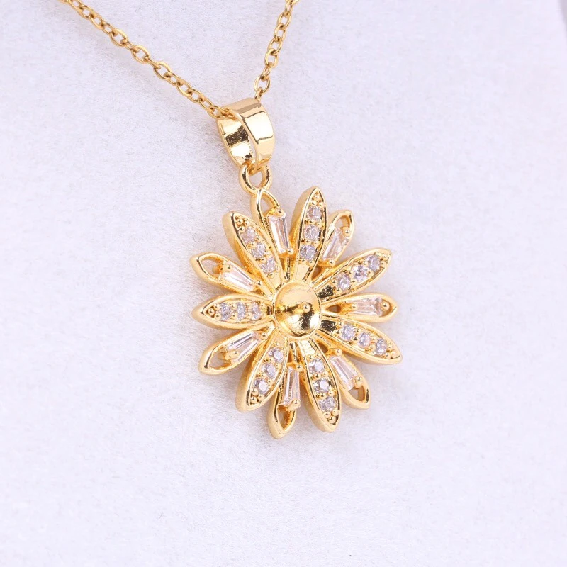 Flower Gorgeous Pendant Base Mount Finding Settings Jewelry Parts Fitting Accessories for Pearls Corals Jade Beads Crystal |