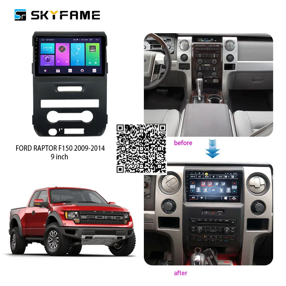 

Автомагнитола для Ford RAPTOR F150 2009-2014, 2 Din, Android, мультимедийный плеер, GPS-навигация, IPS-экран, DSP, 9 дюймов