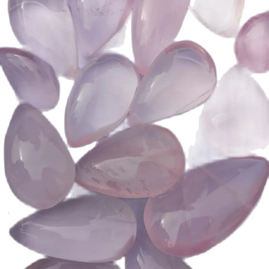

Natural Pink Crystal Pendant Hibiscus Stone Water Drop Pendant
