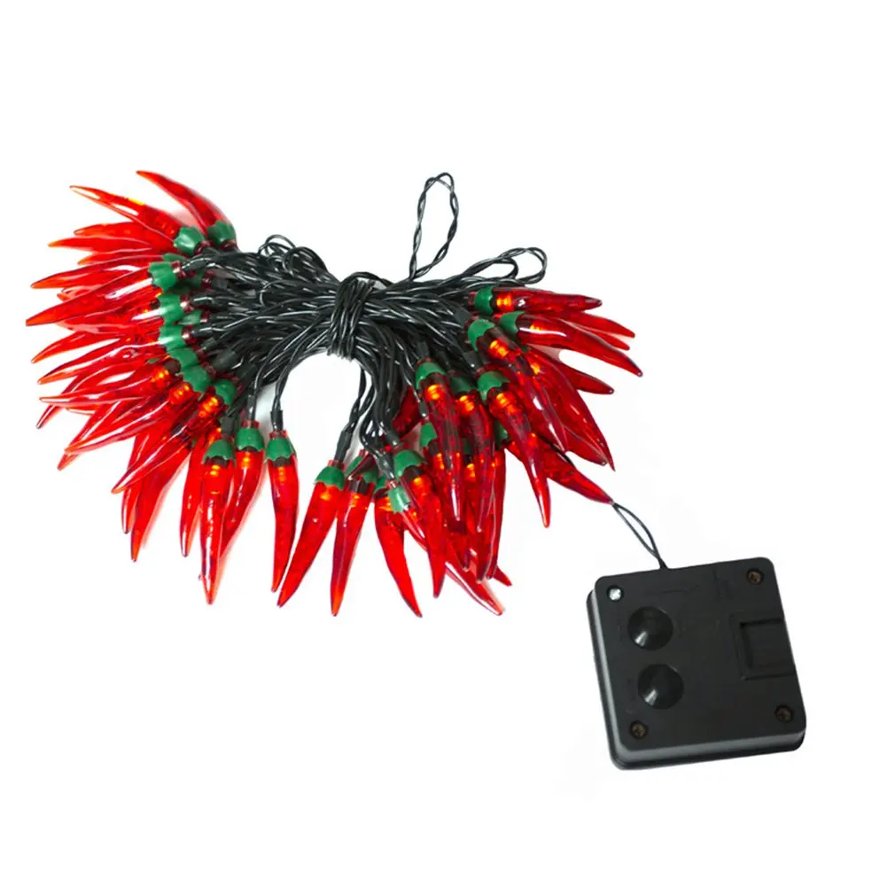 

LED Red Chilli Light String Battery-operated Fairy Lights New year's Festoon Garland Holiday Wedding Party Christmas Decoration