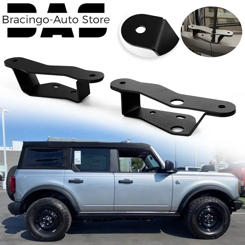 

Fit For Ford Bronco 2021 2022 2 4 Door Dual LED Light Bar Side Mounting Bracket Lower Windshield Hinge A-Pillar Side Mount Kit