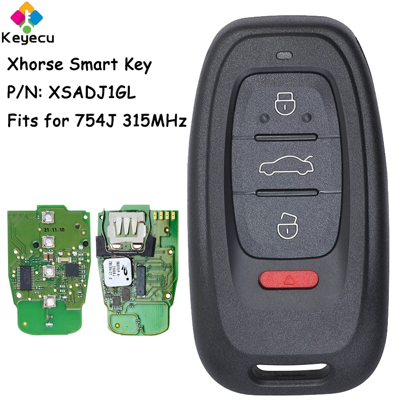 

KEYECU XHORSE XSADJ1GL VVDI умный ключ дистанционного управления для Audi A6L Q5 A4L A8L 2013 2014 2015 2016 2017 2018 2019 Fob 754J 315 МГц