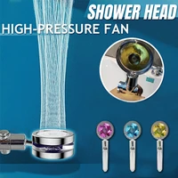 propeller shower head water saving high pressure shower head with small fan abs rain filter nozzle bathroom accessories