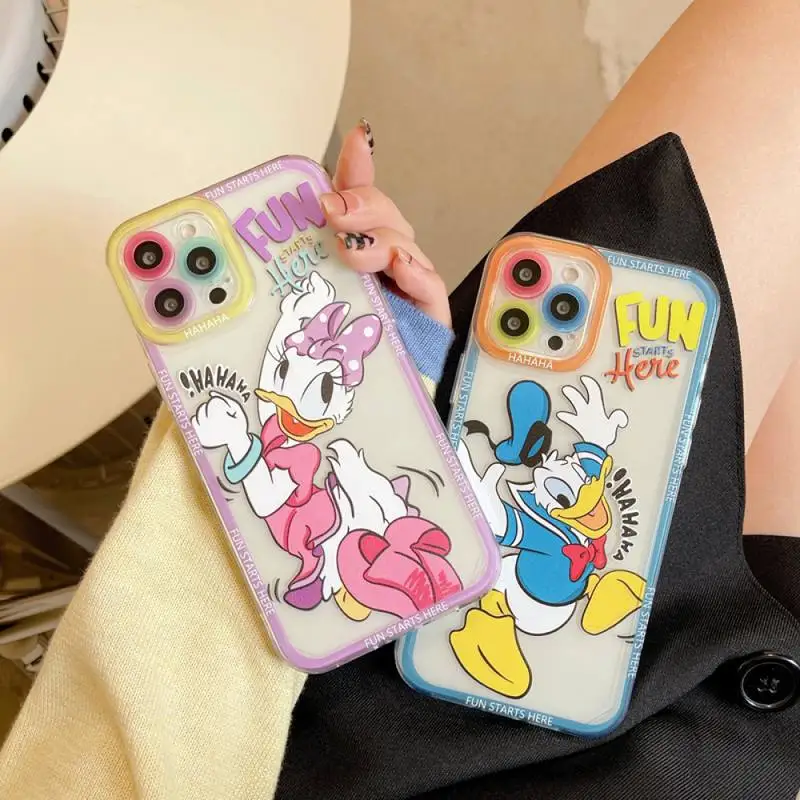 

Disney Dancing Donald Duck Daisy Phone Case for iPhone X XR XS 7 8 Plus 11 12 13 pro MAX 13mini cover