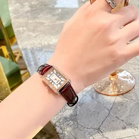 high quality 2021 new fashion rose gold wine red luxury quartz women watch waterproof leather watches ladies watches clock