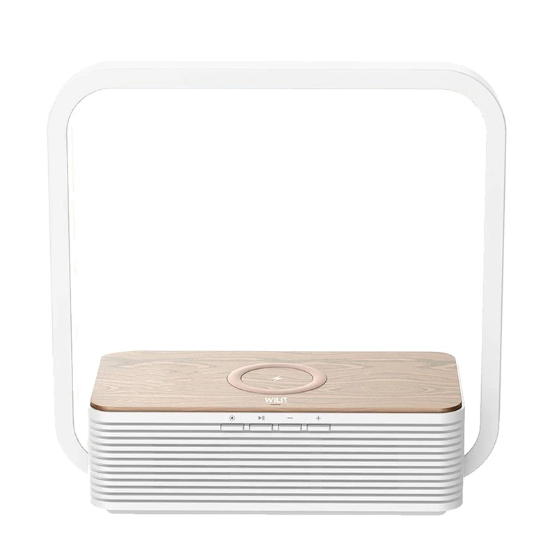 

Настольная Светодиодная лампа с беспроводным зарядным устройством Qi и Bluetooth-динамиком, прикроватная лампа с регулируемой яркостью, беспров...