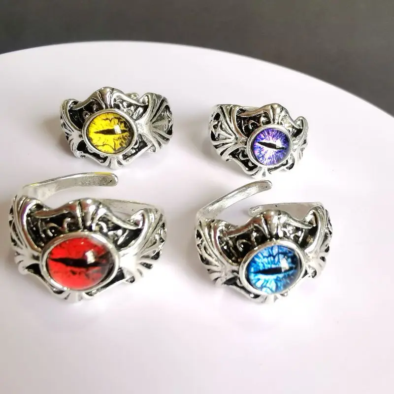 

New Fashion Angel Demon Eye Men's Ring Opening Adjustable Hip Hop Punk Style Index Finger Ring