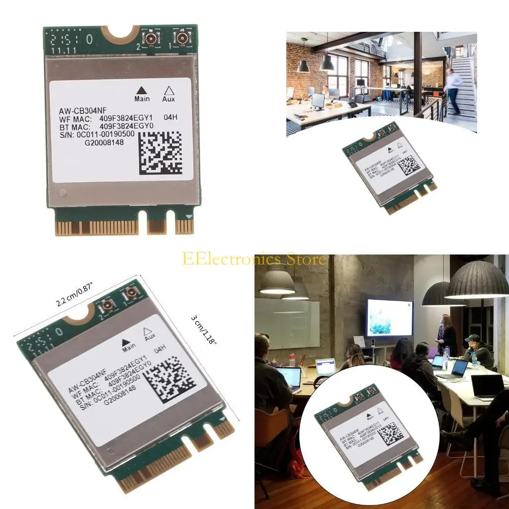 Фото Карта адаптера B03C WIFI RTL8821 CB304NF RTL8821CE 802.11AC двухдиапазонная 2,4/5 ГГц 580 Мбит/с №1