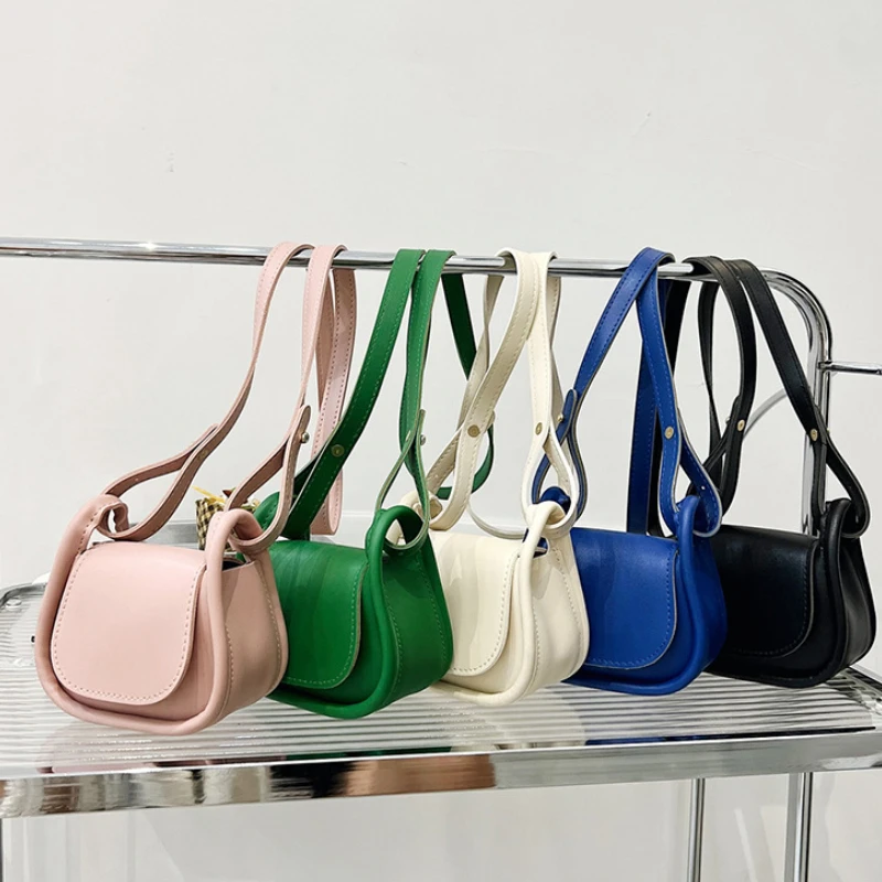 

New Fashion Women Single Shoulder Bag Candy Color PU Leather Mini Crossbody Bag Female Ladies Portable Lipstick Cosmetic Pouch