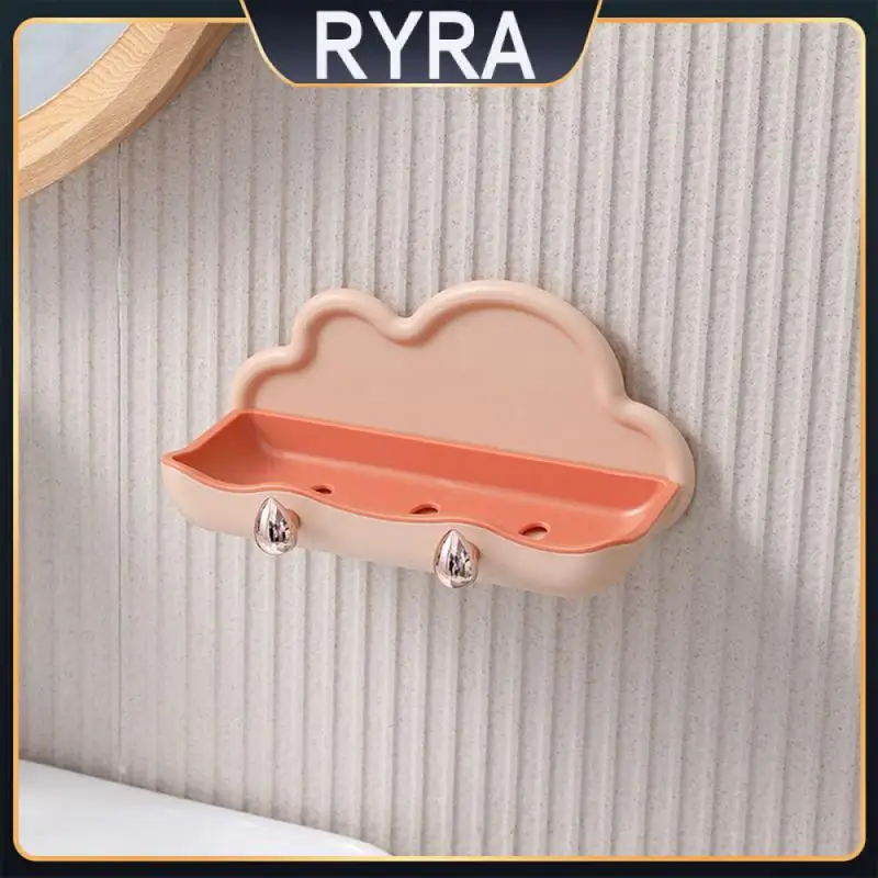 

Strong Bearing Capacity No Punching Drill-free And Nail-free Soap Box Green Yellow Double Layer Structure Wall-mounted Shelf