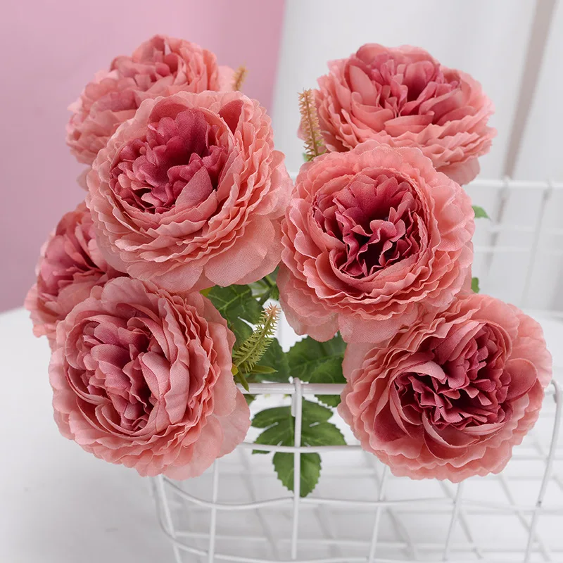 

Имитация 7 головок зарубежных пионов, пучки искусственных цветов, оформление отелей, цветы, фотореквизит