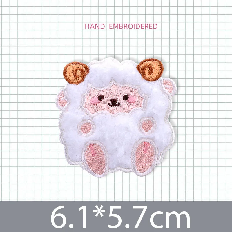 Самоклеящаяся нашивка с головой Мишки и овцы наклейка на детскую одежду