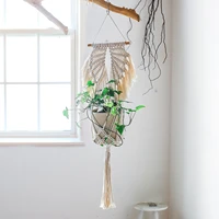hand woven plant hangersindoor and outdoor flower pot net pockets multi functional indoor wall mounted planters basket holder