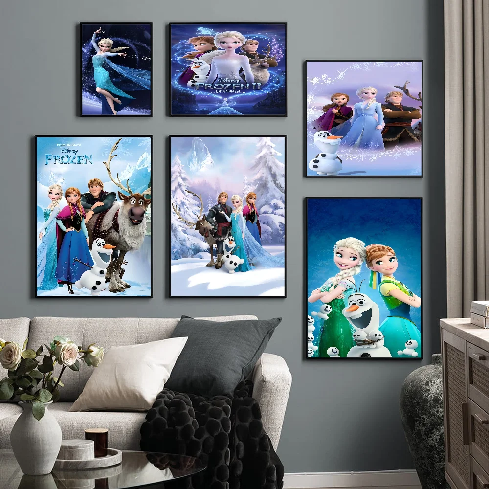 Anime Frozen Posters Sticky Whitepaper Sticker DIY Room Bar Cafe Kawaii Decor