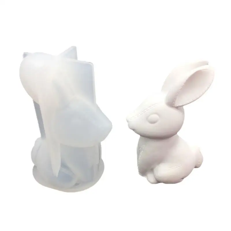 

Easter Rabbit Epoxy DIY 3D Bunny Silicone Mould Fondant Cake Molds Plaster Cartoon Table Mirror Decoration Tool