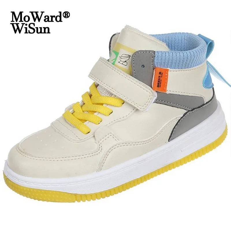 

Детские Нескользящие кроссовки из ПУ кожи, на липучке, Размеры 26-37