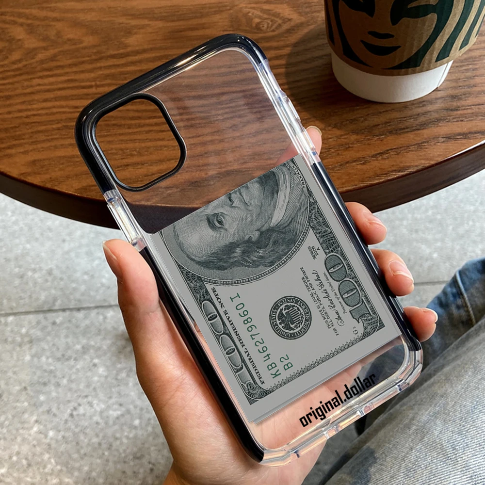 

Dollar Banknote Clear Phone Case For iPhone 13 Pro Max 12 11 Pro XR X XS Max 8 7 Plus SE 2 Fashion Graffiti Soft Silicone Cover